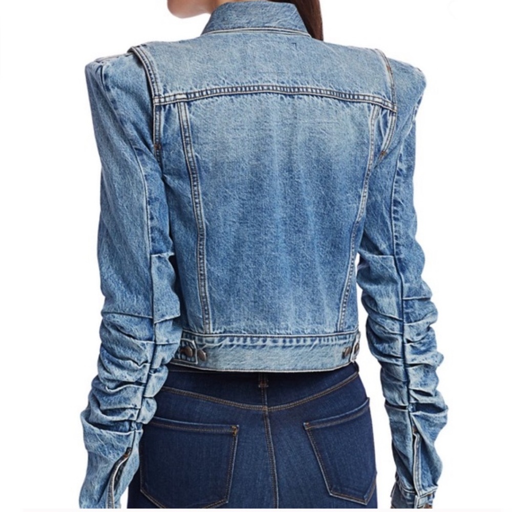 R13 Kelsey Shirred Denim Jacket Size M - Picture 2 of 9